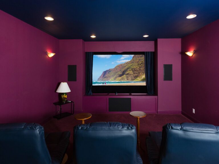 home theater inside modern home
